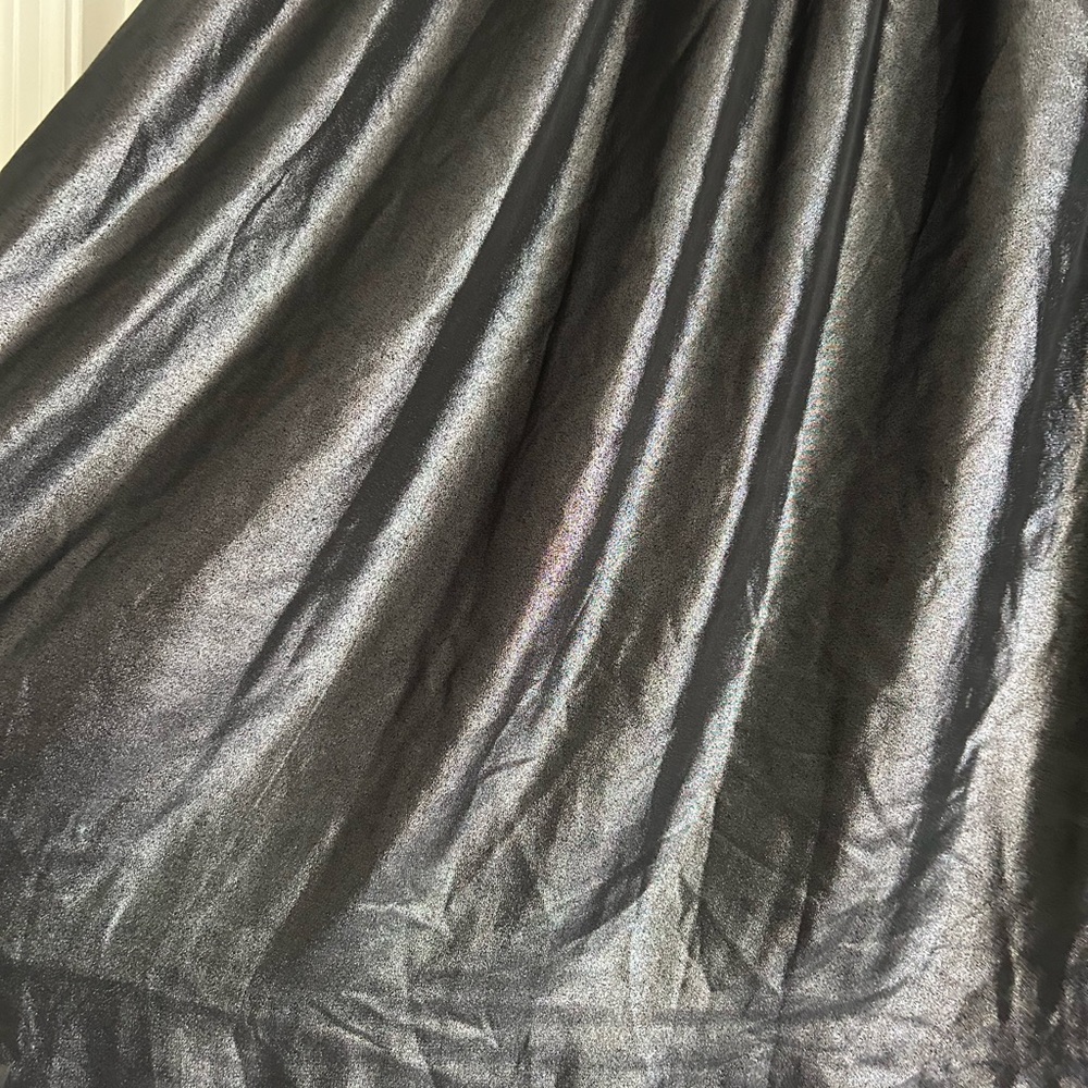 Zara Metallic Pewter Shimmer Midi Skirt - Picture 5 of 7